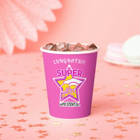 おめでとうスすごいラードピンク編集可能フォトカラー文字 紙コップ (インサイチュ)