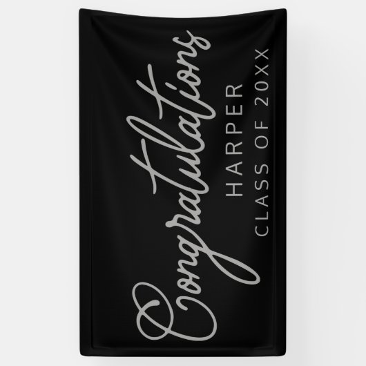 おめでとうスクリプトデザインバナー 横断幕 (縦)