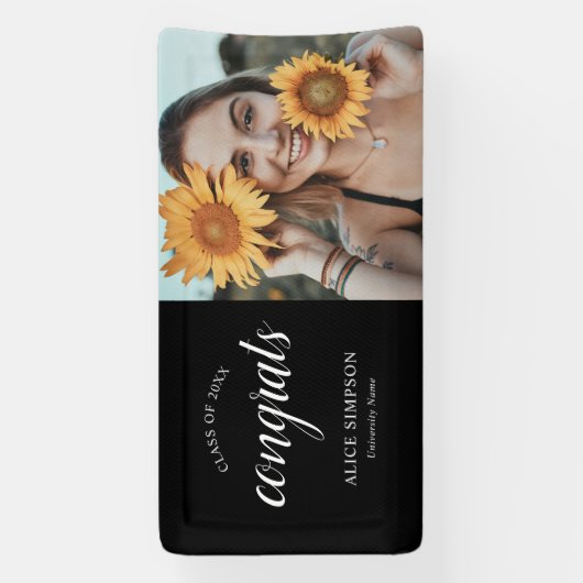 おめでとうスクリプト写真の卒業 横断幕 (縦)