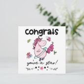 おめでとうスター漫画踊りユニコーンユーモアカード カード (スタンド正面)