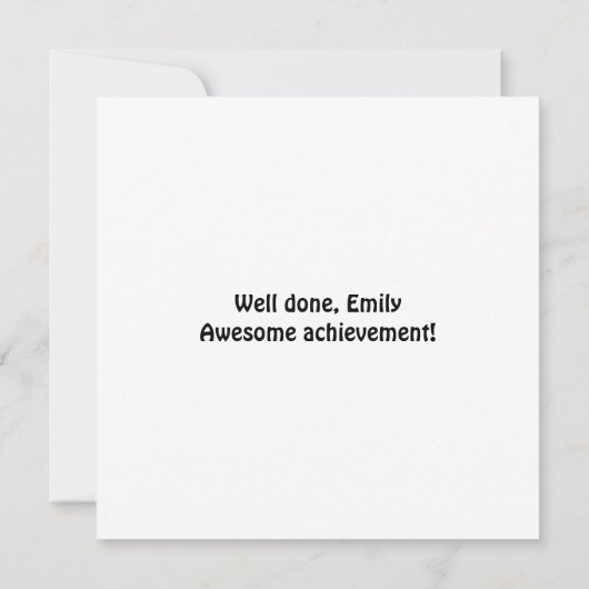 おめでとうスター漫画踊りユニコーンユーモアカード カード (裏面)