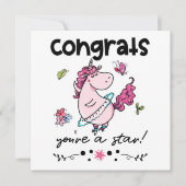 おめでとうスター漫画踊りユニコーンユーモアカード カード (正面)