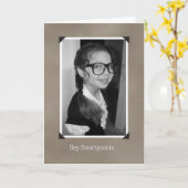 おめでとうスマートおもしろいパンツ卒業カード カード (黄色い花)