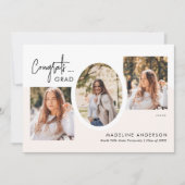 おめでとうスモダンクリプト3フォトコラージュ卒業 案内状 (正面)