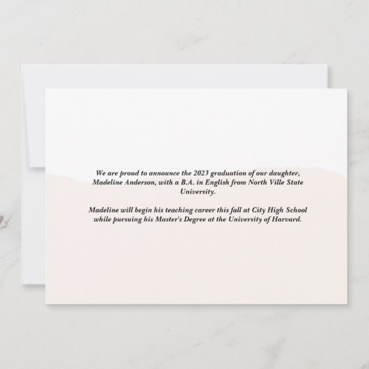 おめでとうスモダンクリプト3フォトコラージュ卒業 案内状 (裏面)