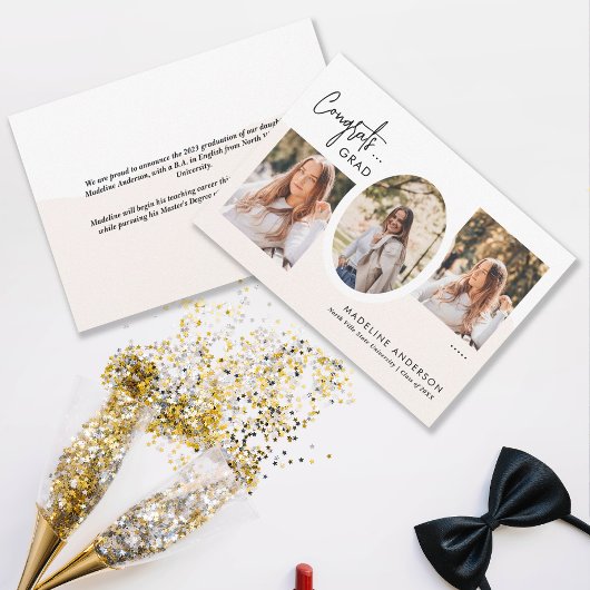 おめでとうスモダンクリプト3フォトコラージュ卒業 案内状