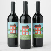 おめでとうズオンザニューホームキュートハウス ワインラベル (ボトル)