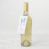 おめでとうズオンユアニューホームブルーシーホースワインラベル ボトルネックタグ (アングル)