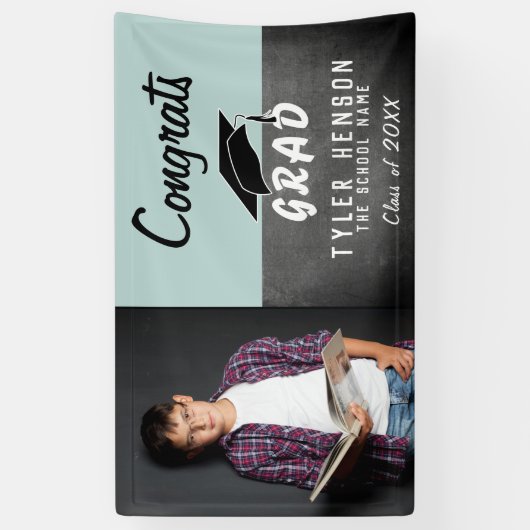 おめでとうズグラードシャルボード写真卒業パーティー 横断幕 (縦)