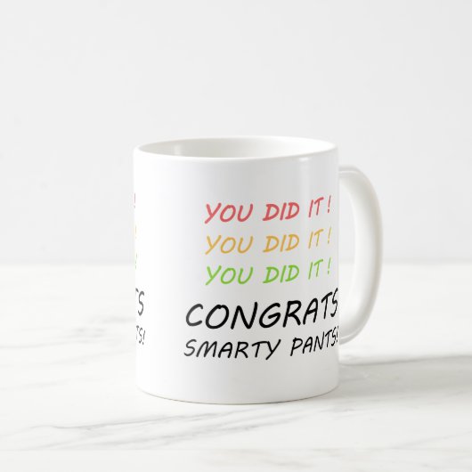 おめでとうズスマートパンツ卒業マグ コーヒーマグカップ (正面右)