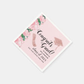 おめでとうズフローラピンク2025年卒業 スタンダードカクテルナプキン (角)