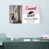 おめでとうズラージピンクフォト卒業パーティー 横断幕 (トレードショー)