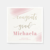 おめでとうズラージピンク金ゴールド卒業会 スタンダードカクテルナプキン (正面)