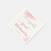 おめでとうズラージピンク金ゴールド卒業会 スタンダードカクテルナプキン (角)