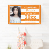 おめでとうズ2022年写真卒業オレンジホワイト 横断幕 (インサイチュ)