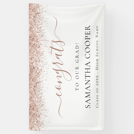 おめでとうズ2024年バラ金ゴールドグリッター卒業 横断幕 (縦)