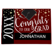 おめでとうズ·トゥ·ア·グラッド·アニーイヤー·名前をカスタムする ラージペーパーバッグ (正面)