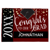 おめでとうズ·トゥ·ア·グラッド·アニーイヤー·名前をカスタムする ラージペーパーバッグ (裏面)