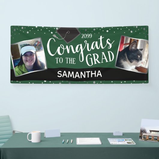 おめでとうズ・トゥ・グラッド2枚の写真年中無休のバナー 横断幕 (トレードショー)