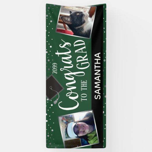 おめでとうズ・トゥ・グラッド2枚の写真年中無休のバナー 横断幕 (縦)