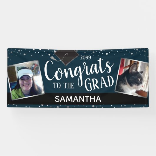 おめでとうズ・トゥ・グラッド2枚の写真年中無休のバナー 横断幕 (横)