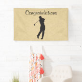 おめでとうタンレザーゴルフデザイン 横断幕 (インサイチュ)