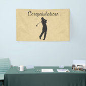 おめでとうタンレザーゴルフデザイン 横断幕 (トレードショー)