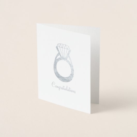 おめでとうダイヤ結婚モンド婚約リングや輪 箔カード (正面)