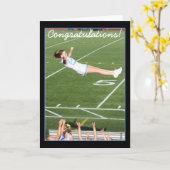 おめでとうチアリーダーの挨拶状 カード (黄色い花)