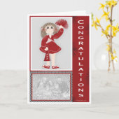 おめでとうチアリーダーパーソナライズされた カード (黄色い花)