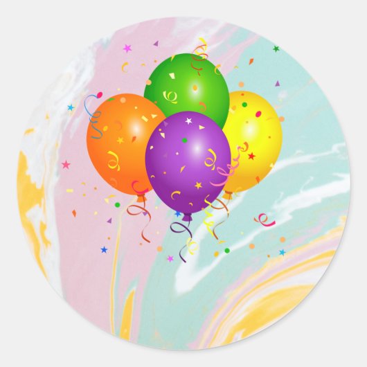 おめでとうテンプレート ラウンドシール (正面)