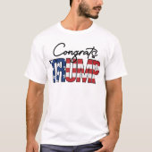 おめでとうトランプアメリカ国旗 Tシャツ (正面)
