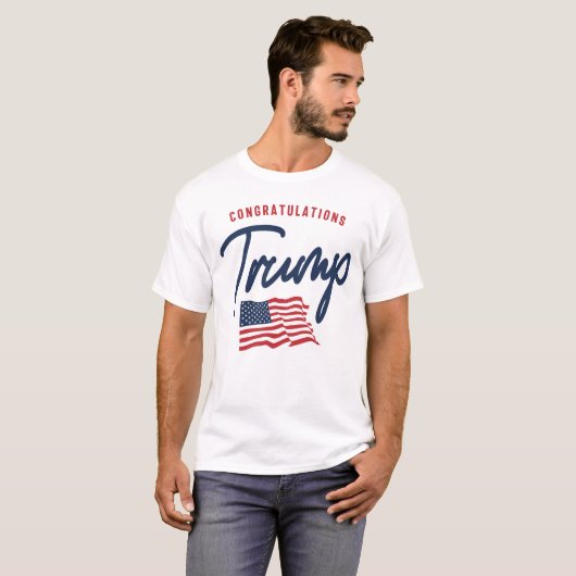 おめでとうトランプ米州旗 Tシャツ (正面フル)