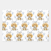 おめでとうドッグパパ包装紙シート ラッピングペーパーシート (正面)