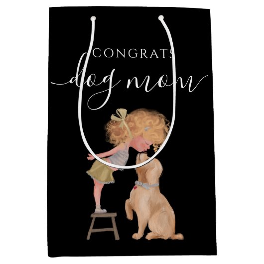 おめでとうドッグママ抱き枕 ミディアムペーパーバッグ (正面)