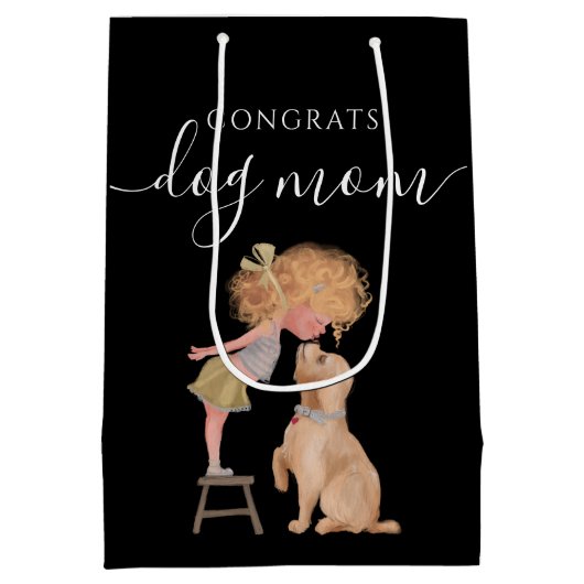 おめでとうドッグママ抱き枕 ミディアムペーパーバッグ (裏面)
