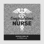 おめでとうナースグラッドブラックシルバーグリッター (正面)