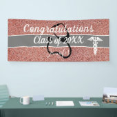 おめでとうナース卒業バラカスタム金ゴールド 横断幕 (トレードショー)