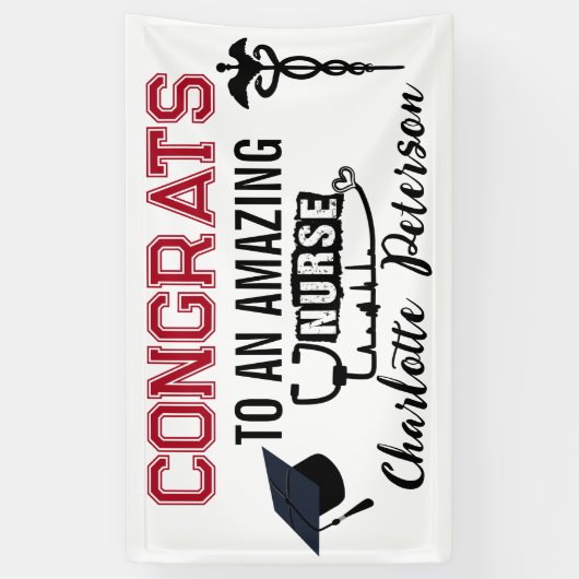 おめでとうナース卒業 横断幕 (縦)