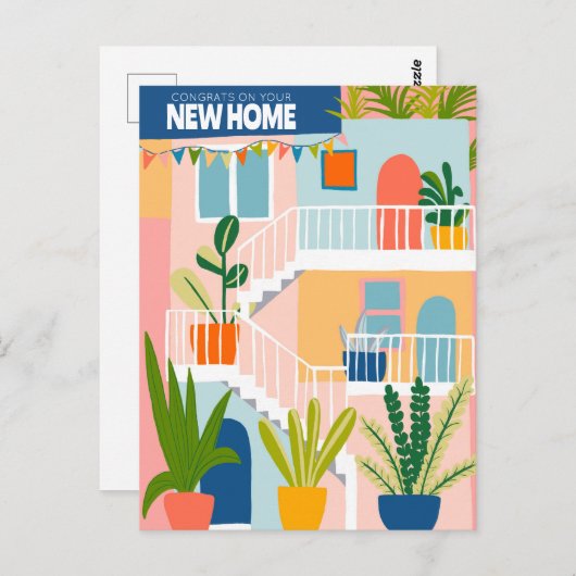 おめでとうニューホームカワイトロピカルアパートメント ポストカード (正面/裏面)