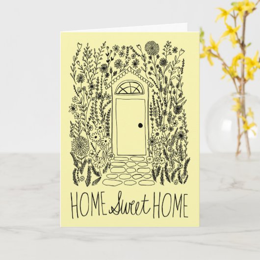 おめでとうニューホームスイートガーデンドアカスタム カード (黄色い花)