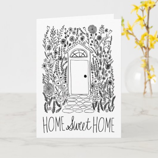 おめでとうニューホームスイートガーデンドアカスタム カード (黄色い花)