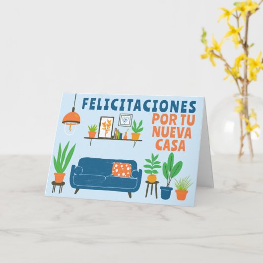おめでとうニューホームフェリシタシオネヌエヴァカーサ カード (黄色い花)