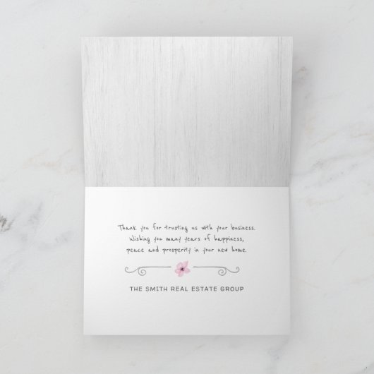 おめでとうニューホーム不動産仲介業者ウェルカムホーム サンキューカード (内部)