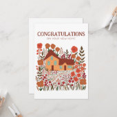 おめでとうニューホーム引っ越し祝いパーティーファームハウス カード (正面/裏面インサイチュ)