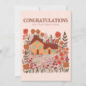 おめでとうニューホーム引っ越し祝いパーティーファームハウス カード (正面)