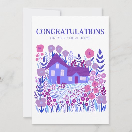 おめでとうニューホーム引っ越し祝いパーティーファームハウス カード (正面)