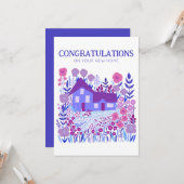 おめでとうニューホーム引っ越し祝いパーティーファームハウス カード (正面/裏面インサイチュ)