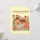 おめでとうニューホーム引っ越し祝いパーティーファームハウス カード (正面/裏面インサイチュ)