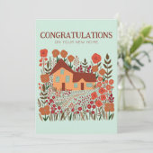 おめでとうニューホーム引っ越し祝いパーティーファームハウス カード (スタンド正面)